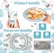185pc Airplane Baby Shower Decorations Set (Serves 25) - Complete Tableware Kit with 300gsm Heavy-Duty Plates, Tablecloths, Banner, Balloons & Cupcake Toppers - Boy's Airplane Theme Party Supplies